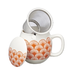 Ventagli Camilla Tea mug with lid and stainless steel infuser, 0,35 lt, Tangerine