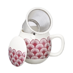 Ventagli Camilla Tea mug with lid and stainless steel infuser, 0,35 lt, Honeysuckle pink