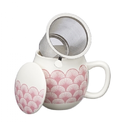Ventagli Camilla Tea mug with lid and stainless steel infuser, 0,35 lt, Pastel Pink