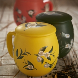 Ventagli Camilla Tea mug with lid and stainless steel infuser, 0,35 lt, Matt Yellow