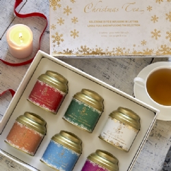 Christmas Teas Gift Box Flavor: Racconto di Natale, Green Christmas, White Christmas, Orange Christmas, Christmas Chocolate, Christmas in Love  La Via del Tè