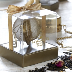 S/Steel Golden Letter Tea Ball 5 cm - La Via del Tè